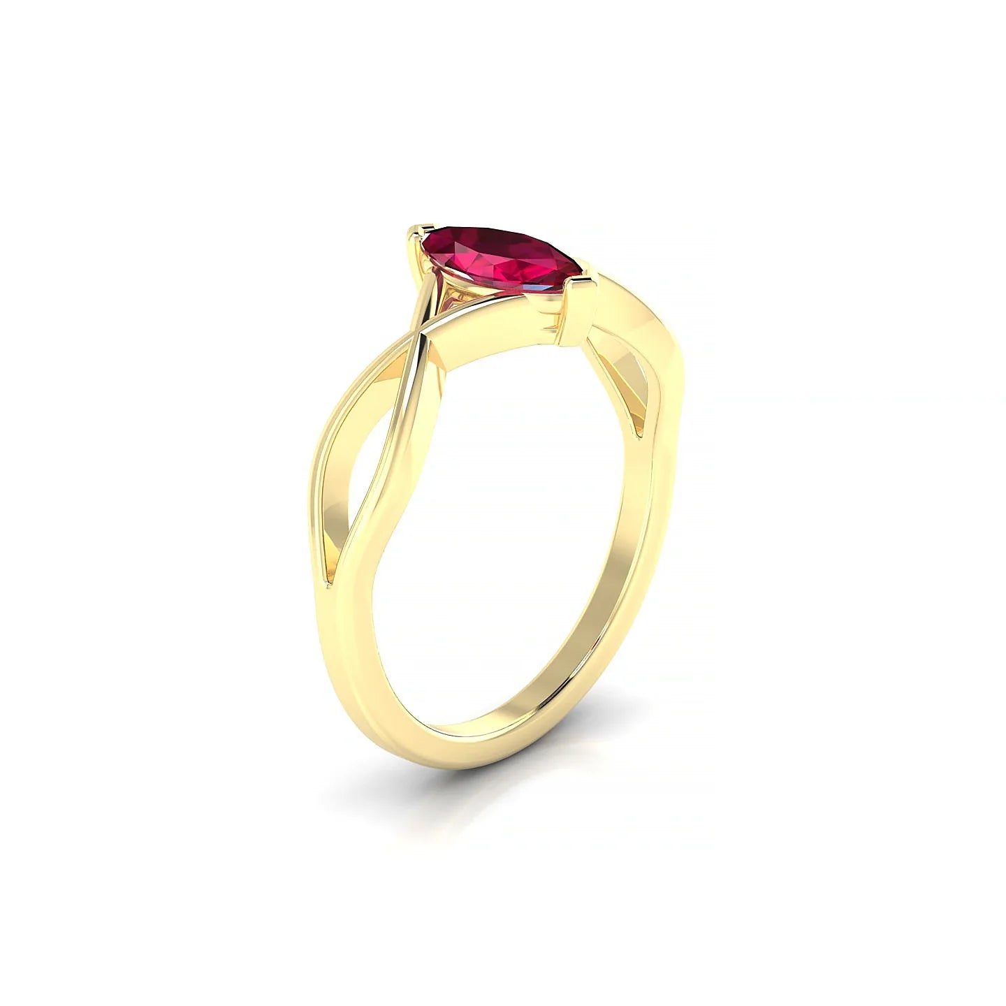 Daze | 18k Yellow Gold 8 x 4 mm Marquise Ruby Ring