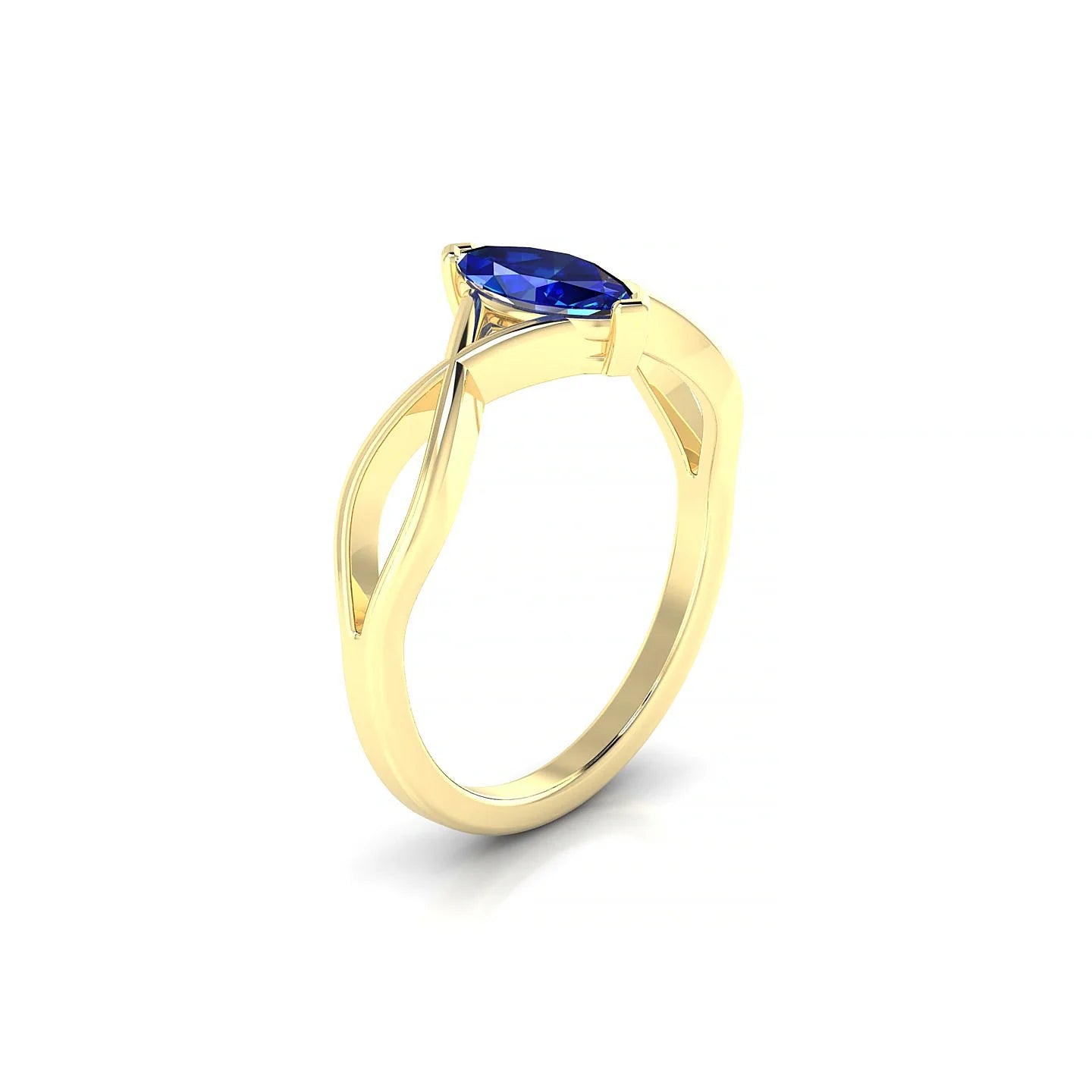 Daze | 18k Yellow Gold 8 x 4 mm Marquise Sapphire Ring