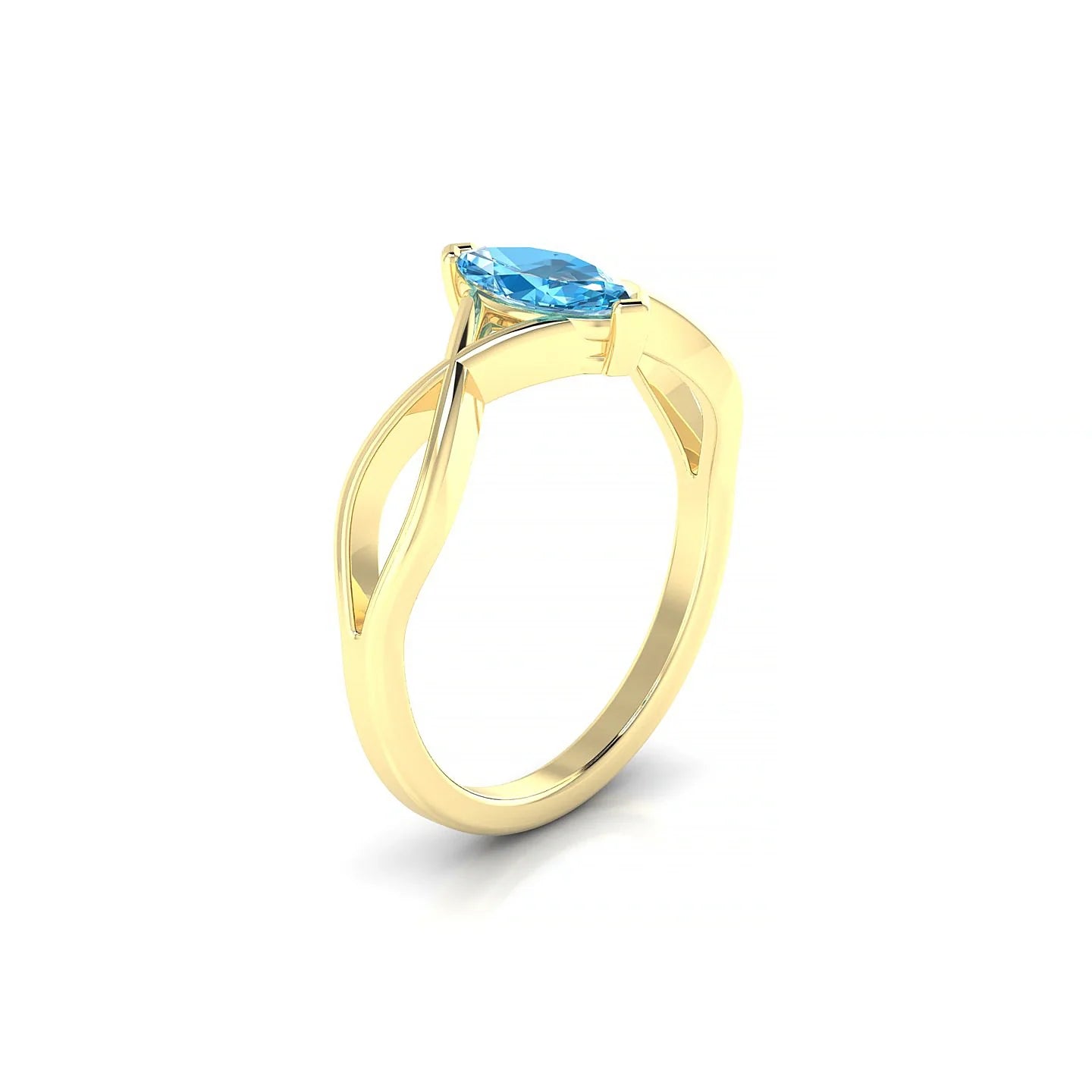 Daze | 18k Yellow Gold 8 x 4 mm Marquise Topaz Ring