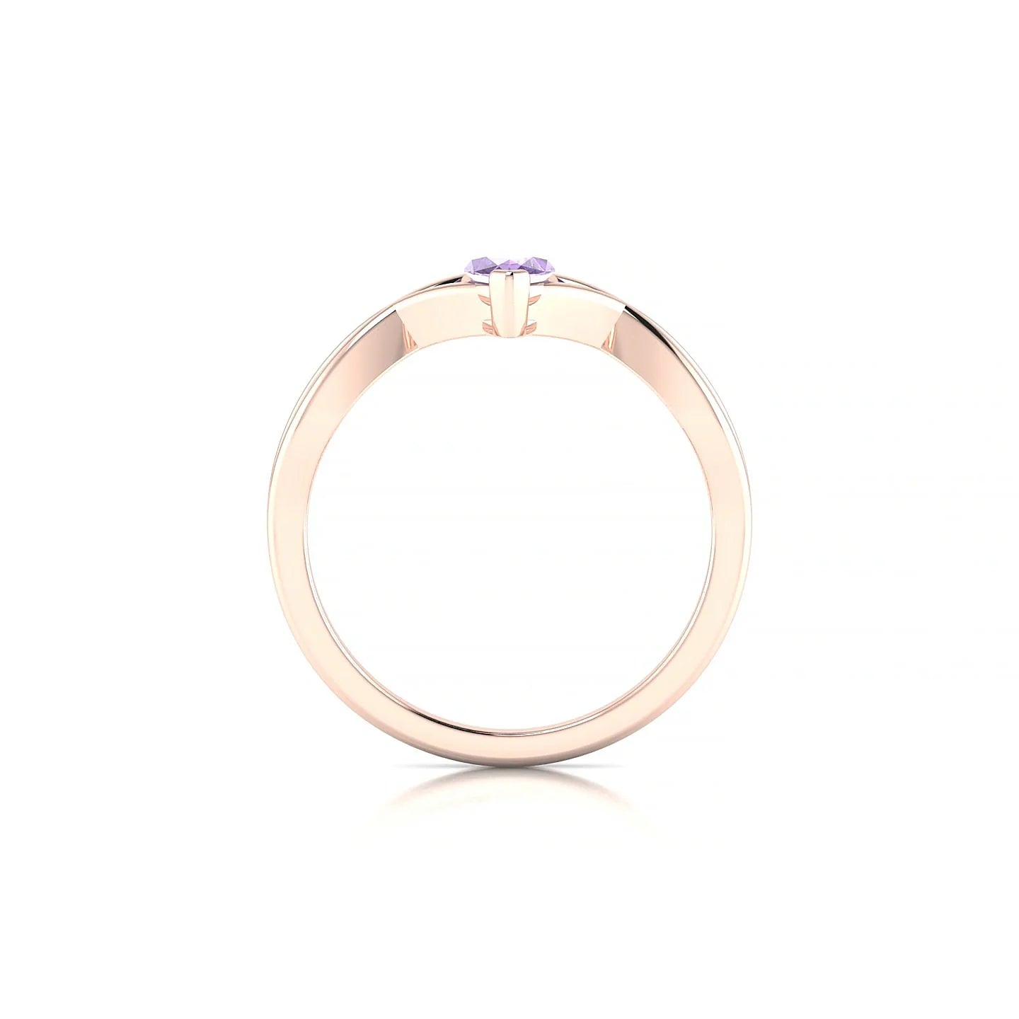 Daze | 18k Rose Gold 8 x 4 mm Marquise Amethyst Ring