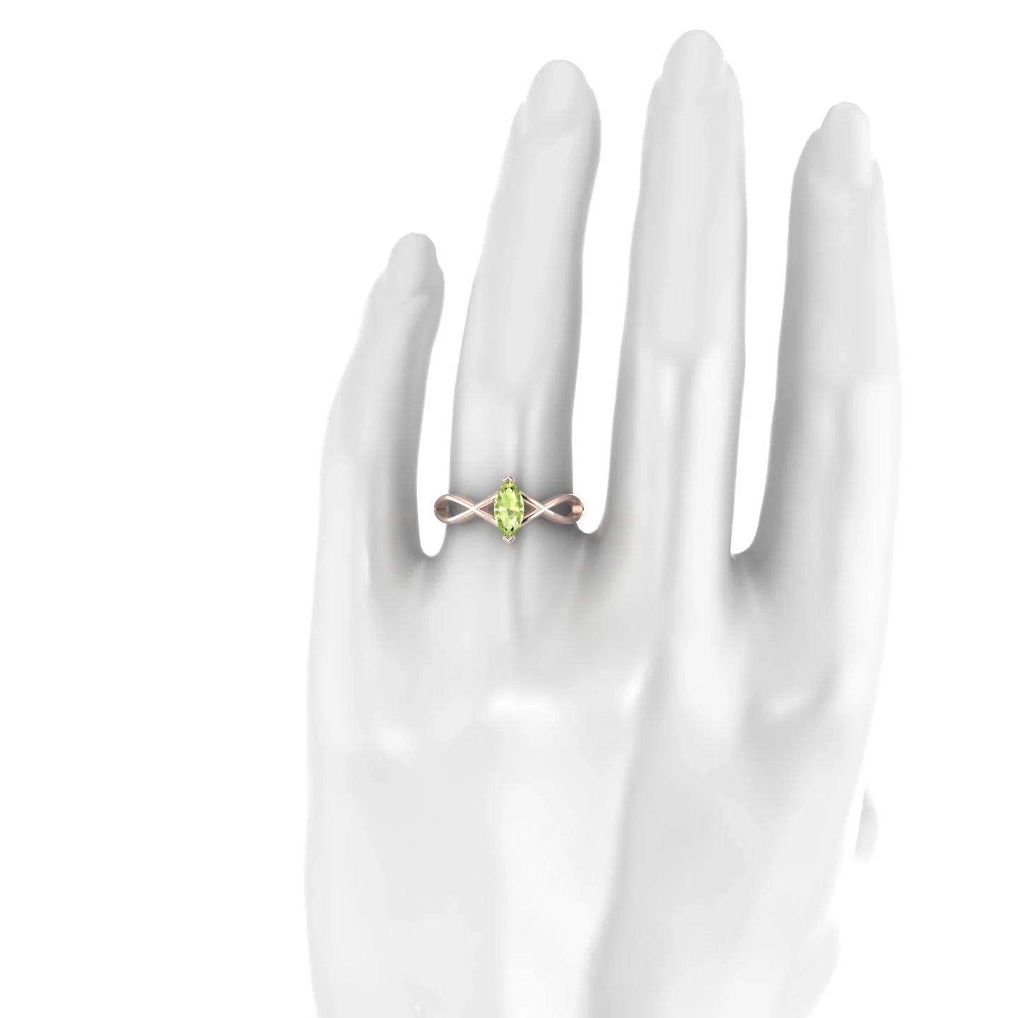 Daze | 18k Rose Gold 8 x 4 mm Marquise Peridot Ring