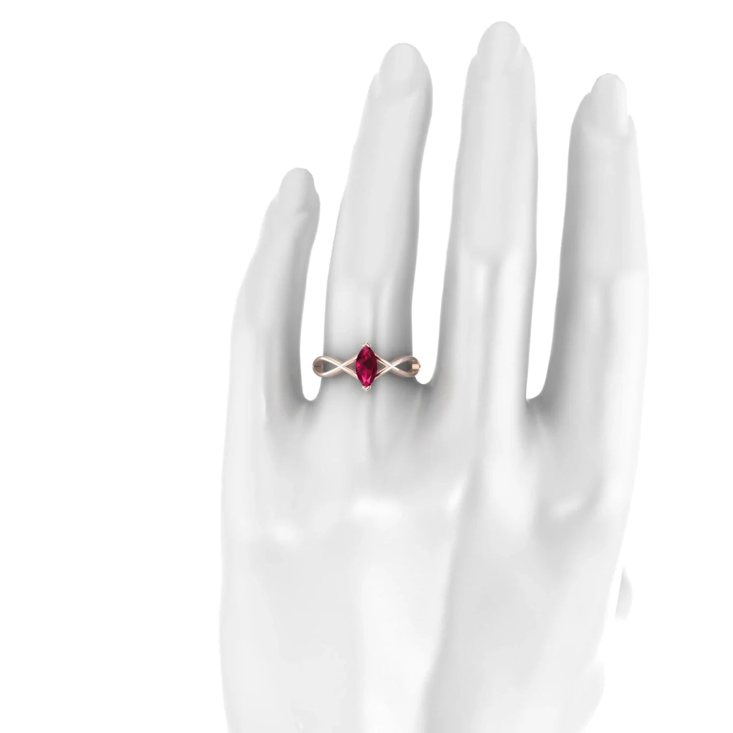 Daze | 18k Rose Gold 8 x 4 mm Marquise Ruby Ring