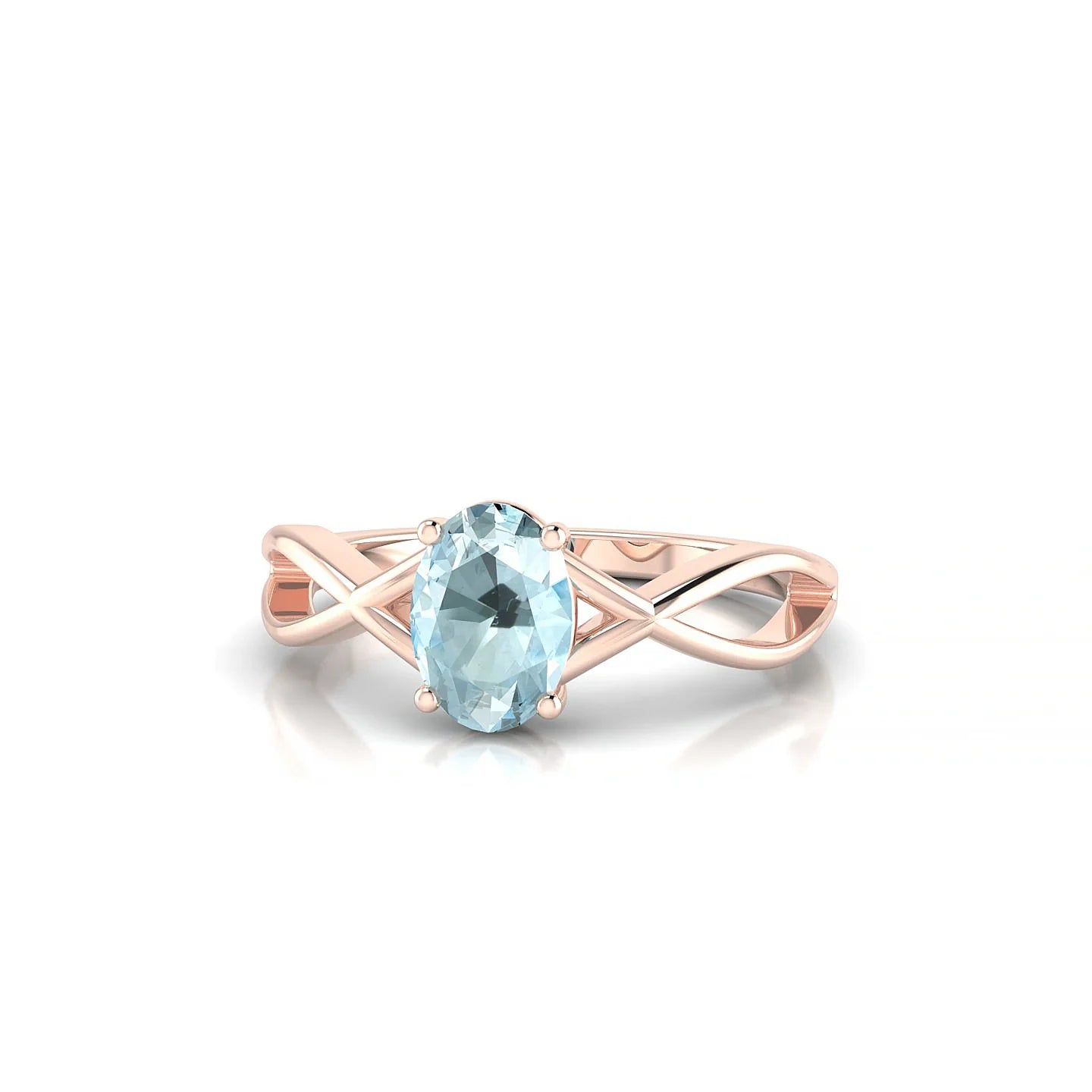 Daze | 18k Rose Gold 7 x 5 mm Oval Aquamarine Ring