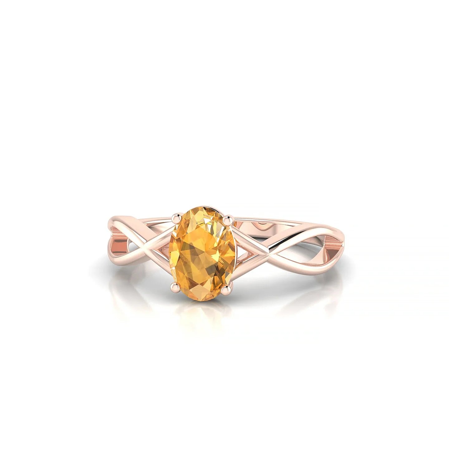 Daze | 18k Rose Gold 7 x 5 mm Oval Citrine Ring