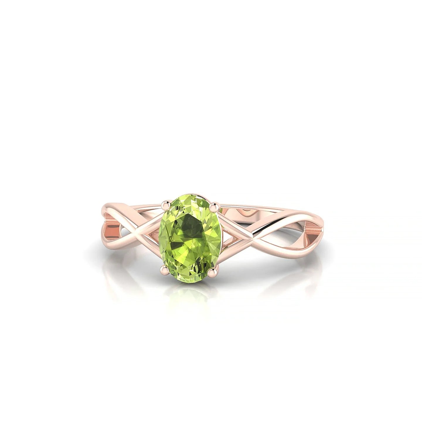 Daze | 18k Rose Gold 7 x 5 mm Oval Peridot Ring