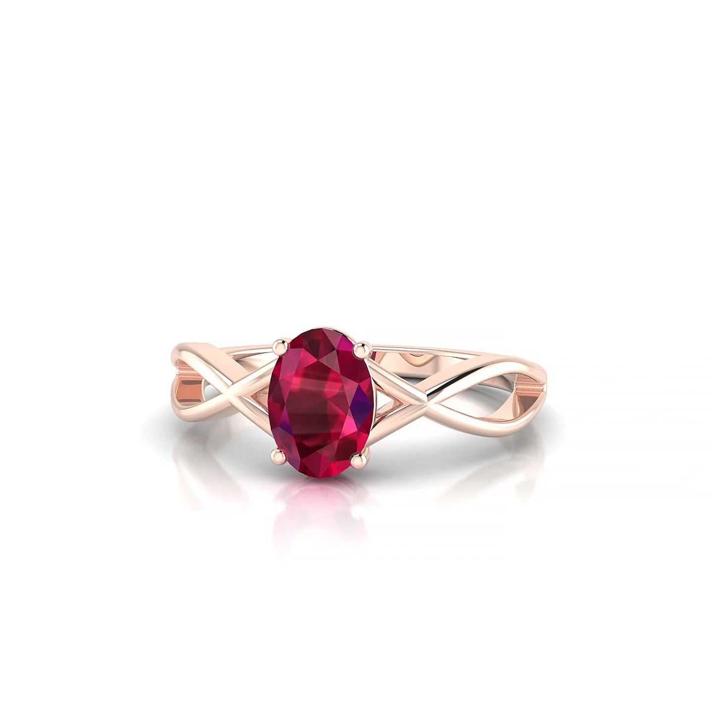 Daze | 18k Rose Gold 7 x 5 mm Oval Ruby Ring