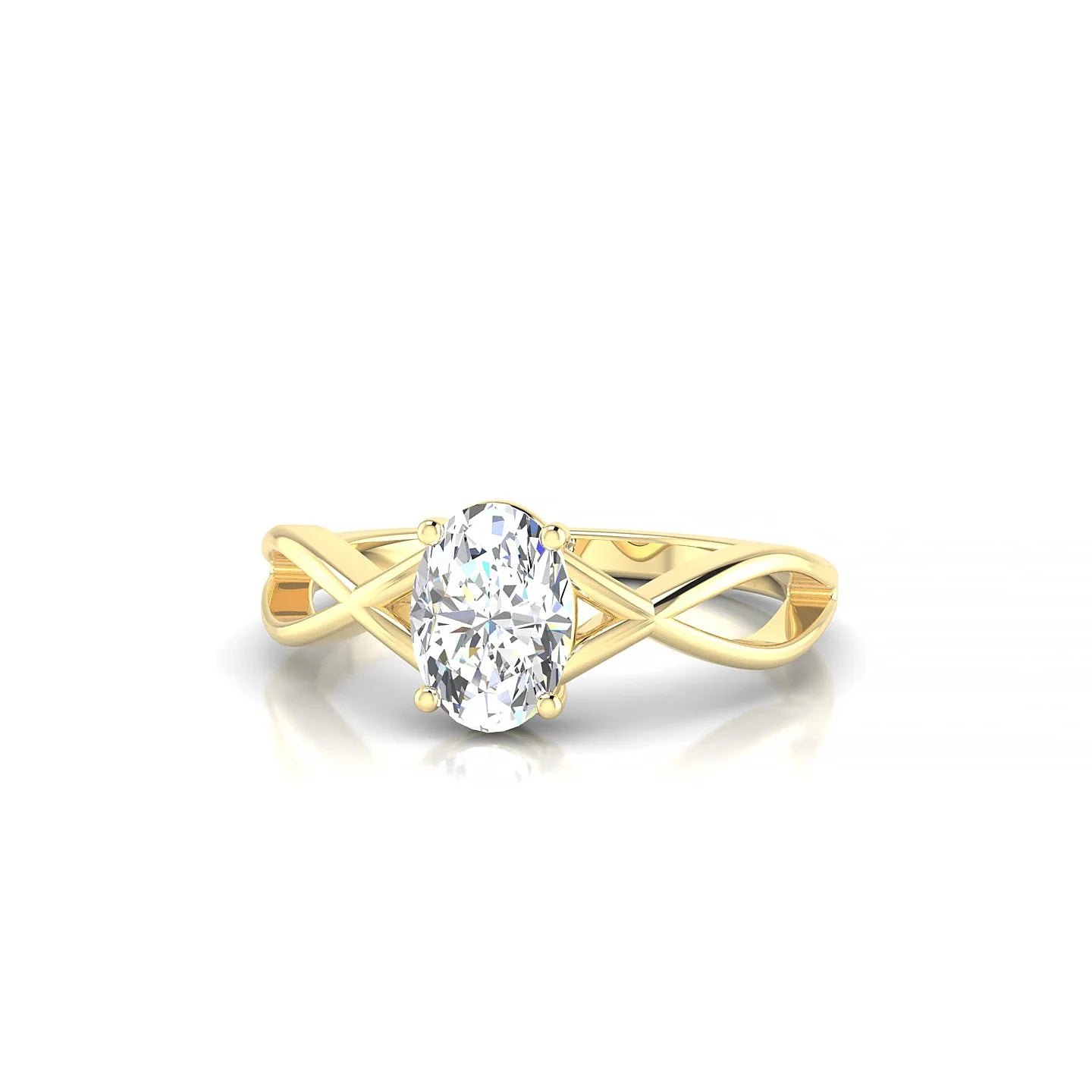Daze | 18k Yellow Gold 7 x 5 mm Oval Diamond Ring