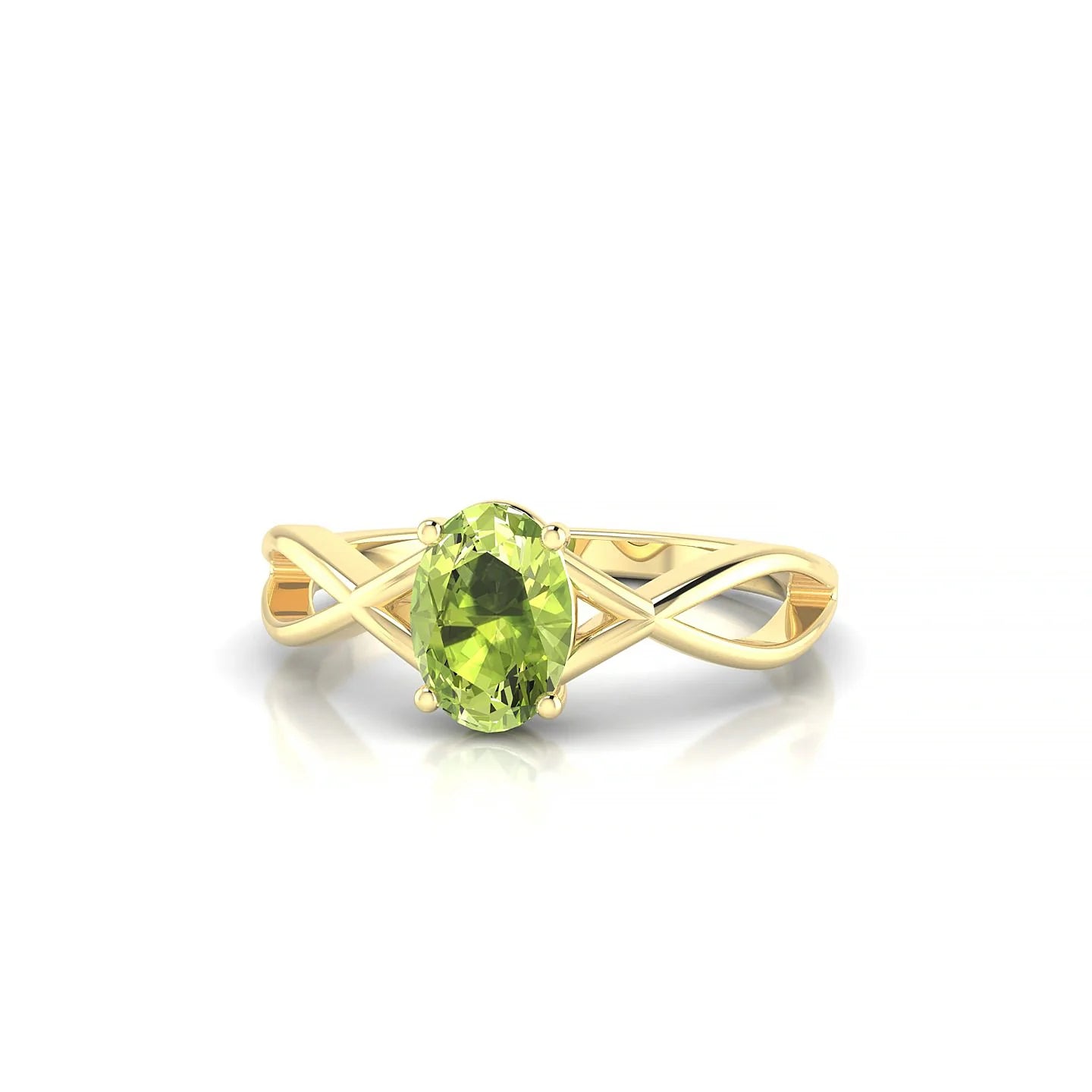 Daze | 18k Yellow Gold 7 x 5 mm Oval Peridot Ring