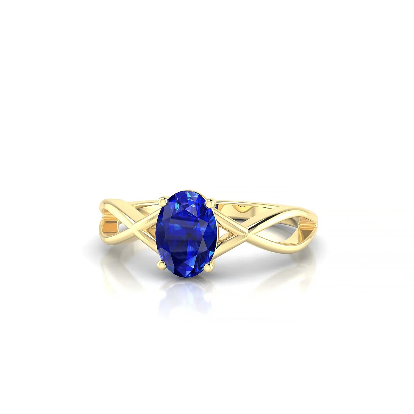 Daze | 18k Yellow Gold 7 x 5 mm Oval Sapphire Ring