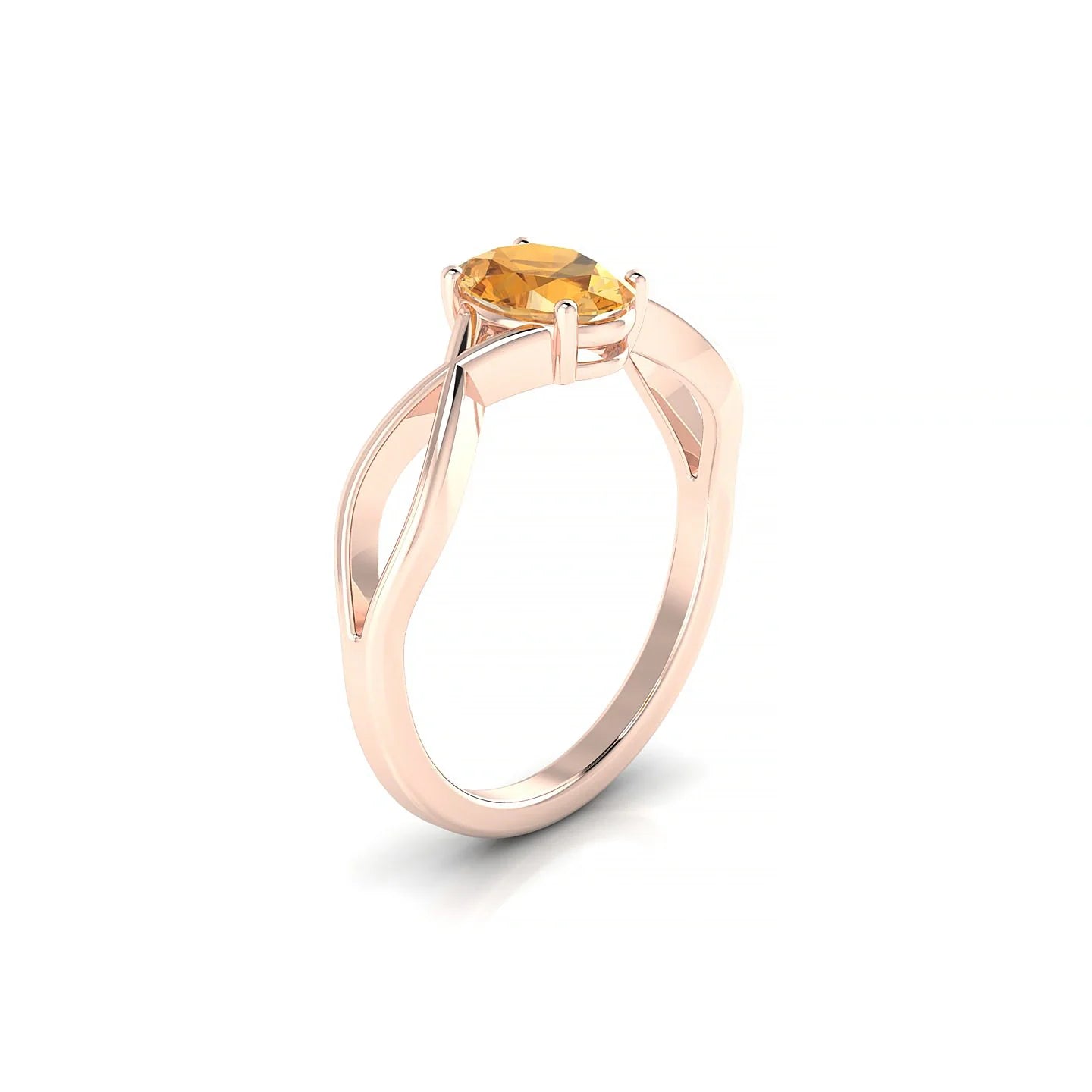 Daze | 18k Rose Gold 7 x 5 mm Oval Citrine Ring