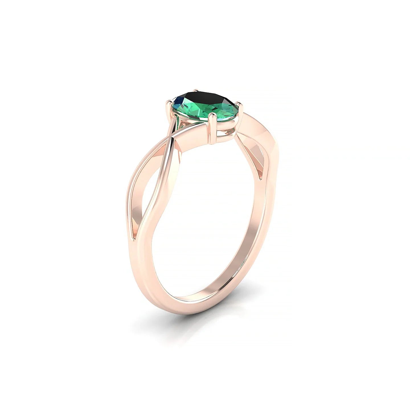 Daze | 18k Rose Gold 7 x 5 mm Oval Emerald Ring
