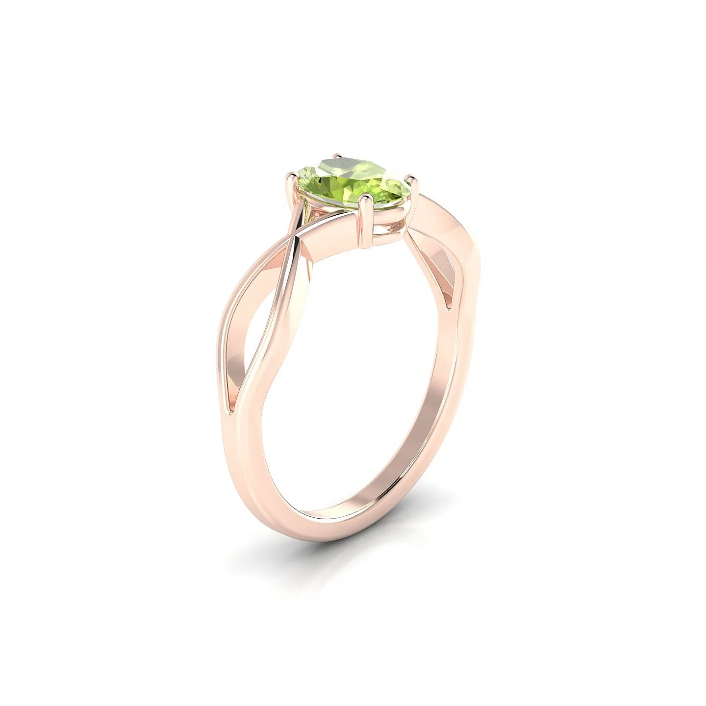 Daze | 18k Rose Gold 7 x 5 mm Oval Peridot Ring