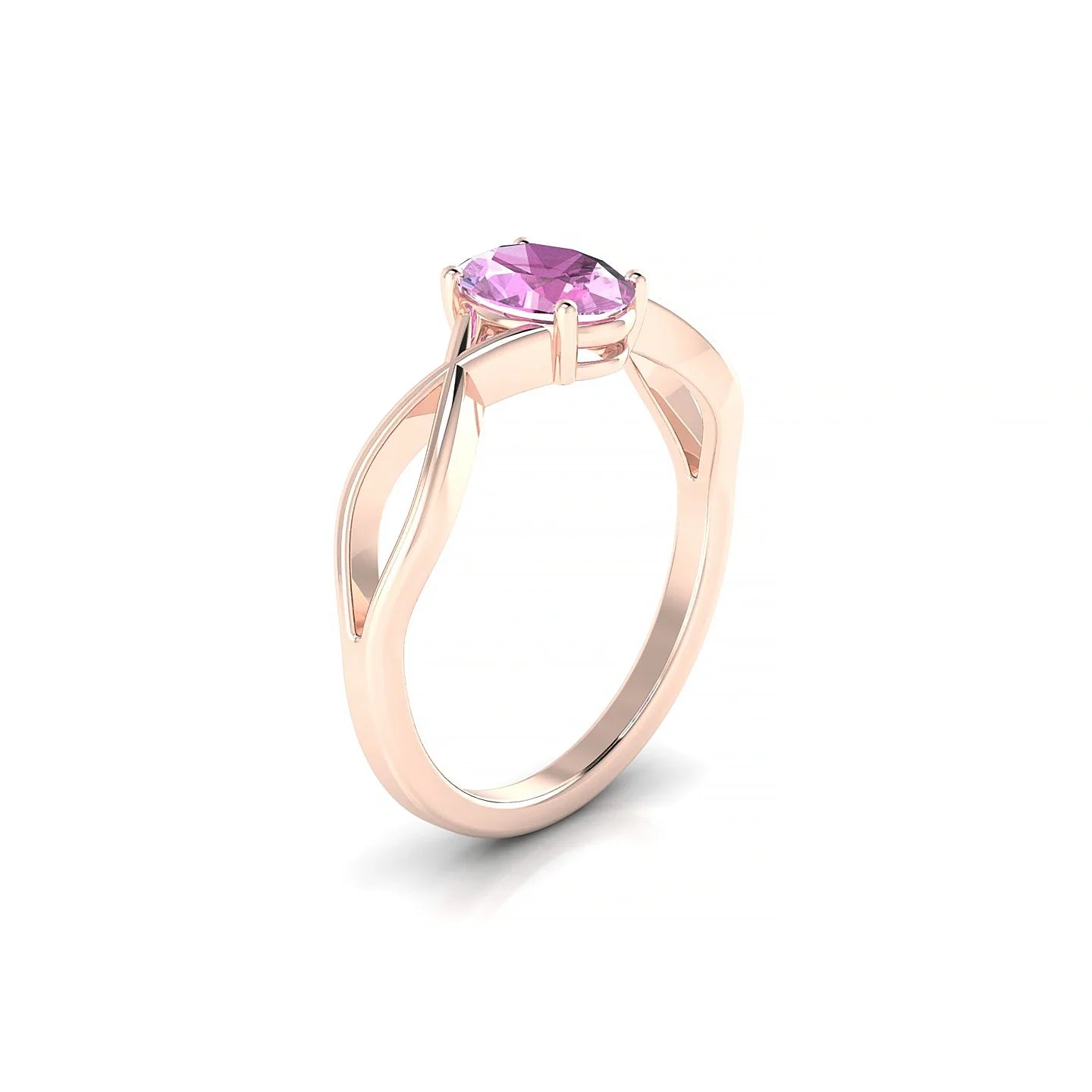 Daze | 18k Rose Gold 7 x 5 mm Oval Pink Sapphire Ring