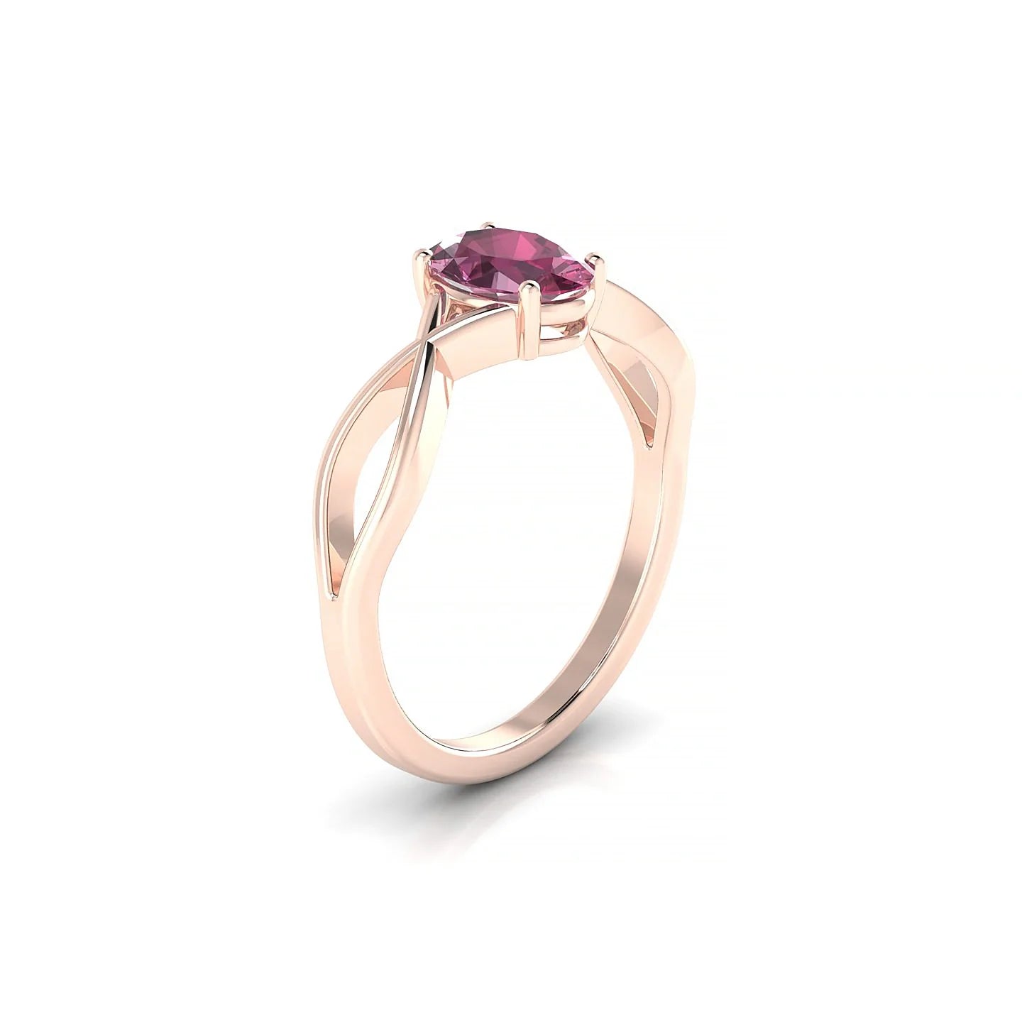 Daze | 18k Rose Gold 7 x 5 mm Oval Rhodolite Ring