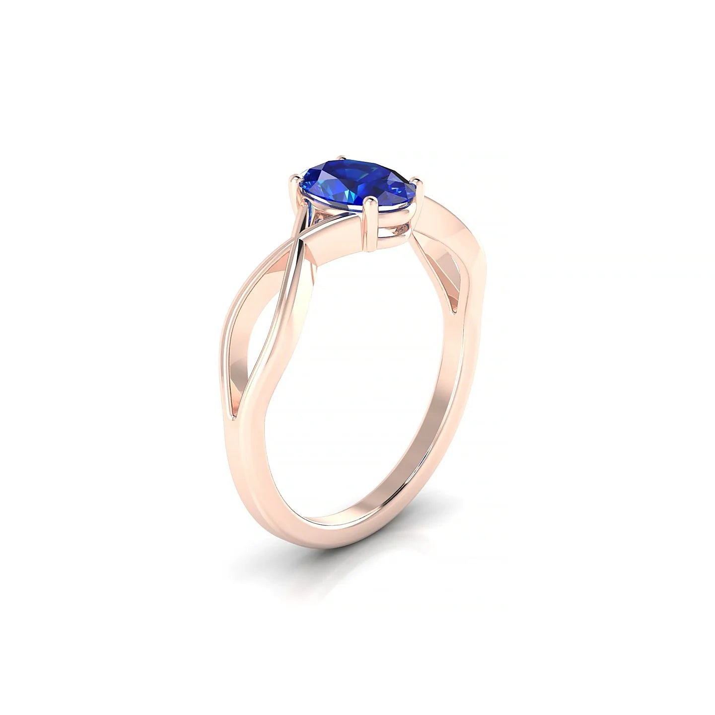 Daze | 18k Rose Gold 7 x 5 mm Oval Sapphire Ring