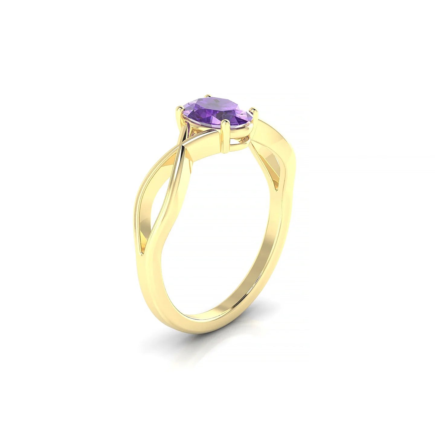 Daze | 18k Yellow Gold 7 x 5 mm Oval Amethyst Ring