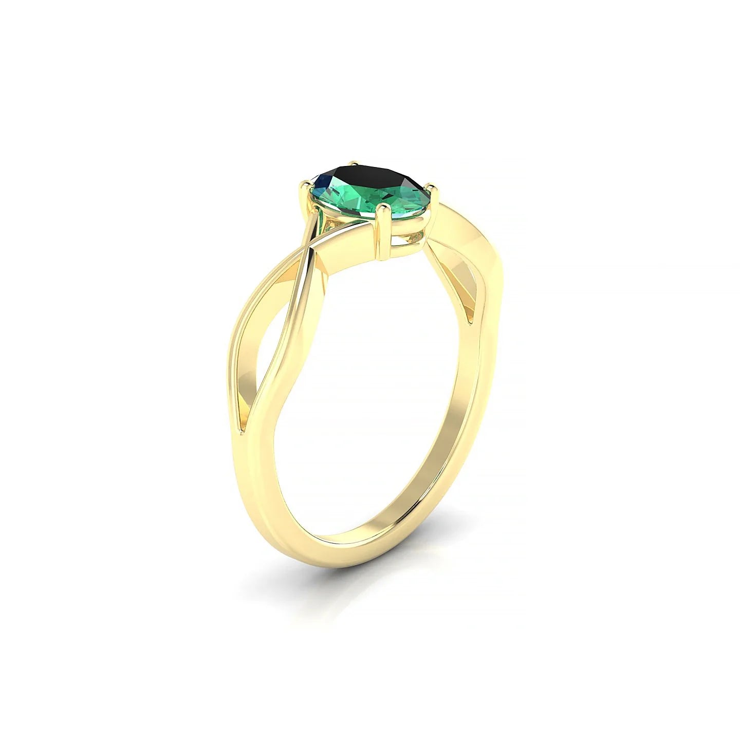 Daze | 18k Yellow Gold 7 x 5 mm Oval Emerald Ring