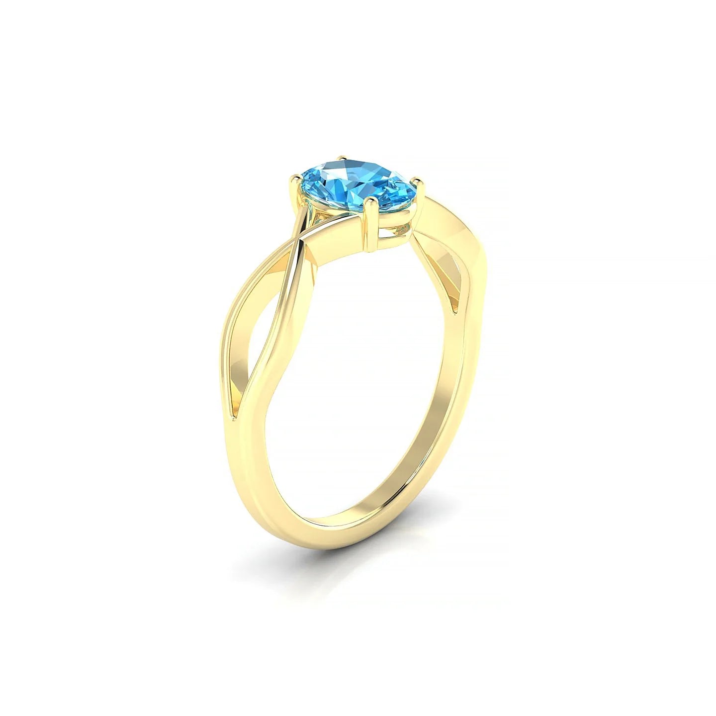 Daze | 18k Yellow Gold 7 x 5 mm Oval Topaz Ring