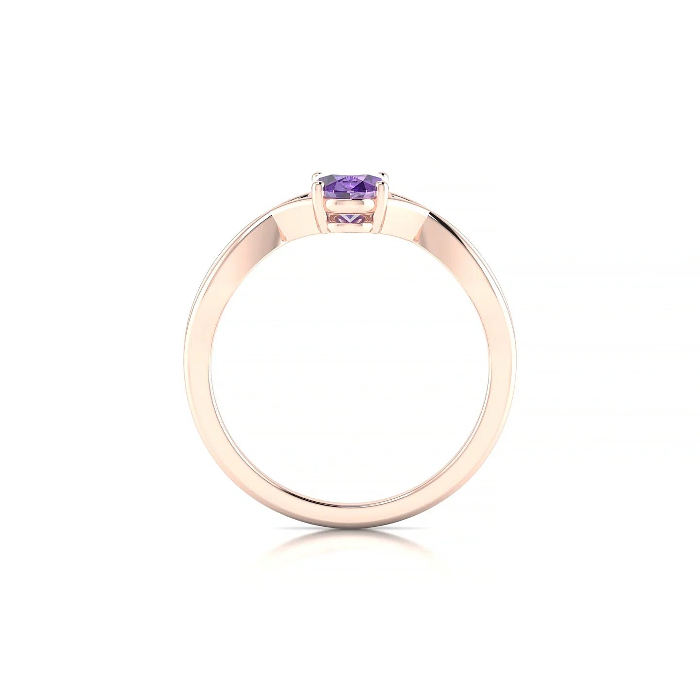 Daze | 18k Rose Gold 7 x 5 mm Oval Amethyst Ring
