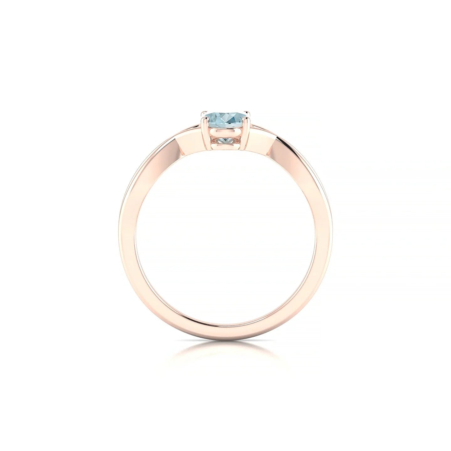 Daze | 18k Rose Gold 7 x 5 mm Oval Aquamarine Ring