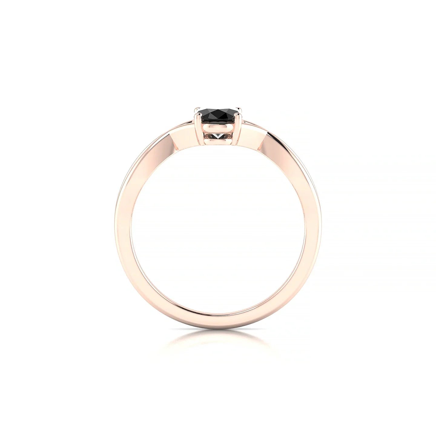Daze | 18k Rose Gold 7 x 5 mm Oval Black Diamond Ring