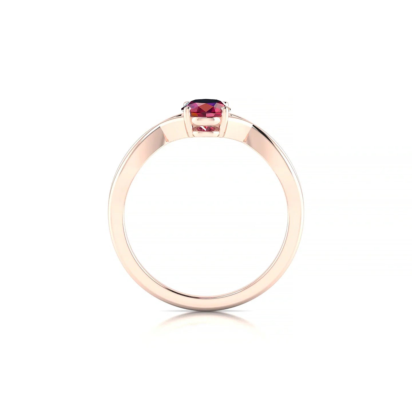 Daze | 18k Rose Gold 7 x 5 mm Oval Ruby Ring