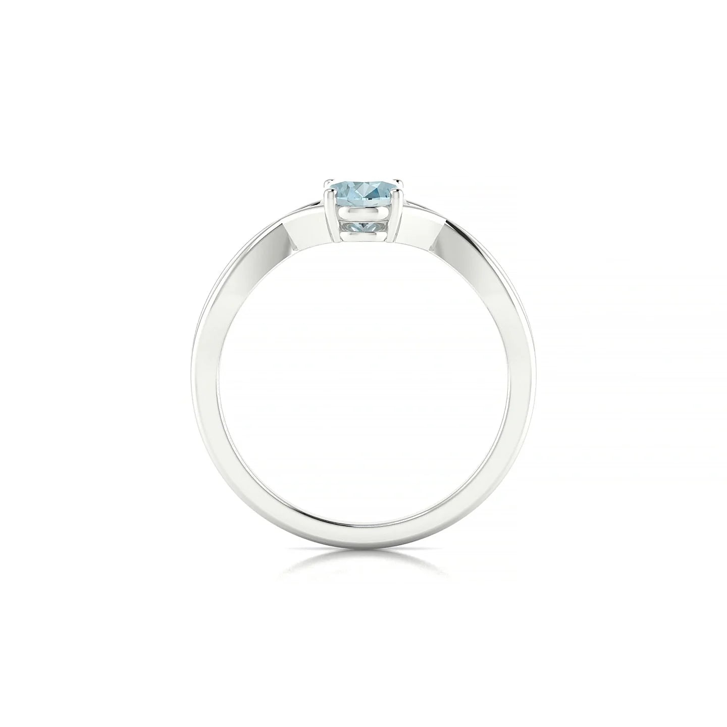Daze | 18k White Gold 7 x 5 mm Oval Aquamarine Ring