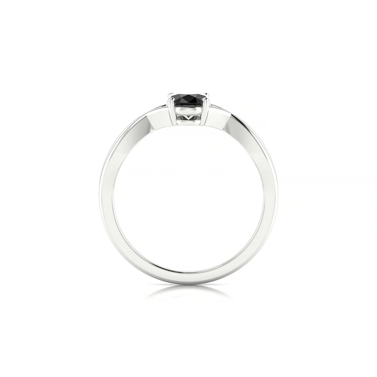 Daze | 18k White Gold 7 x 5 mm Oval Black Diamond Ring
