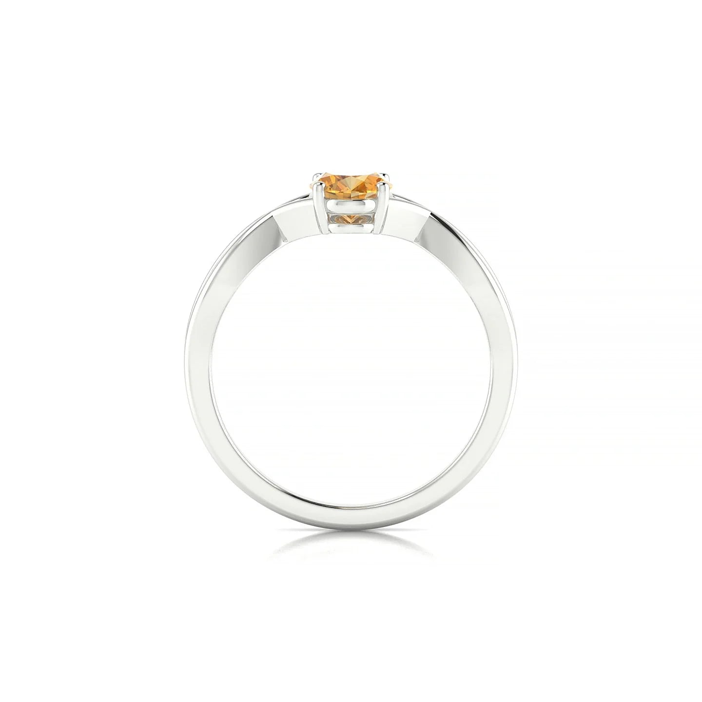 Daze | 18k White Gold 7 x 5 mm Oval Citrine Ring