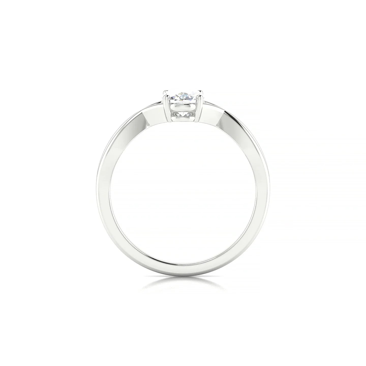 Daze | 18k White Gold 7 x 5 mm Oval Diamond Ring