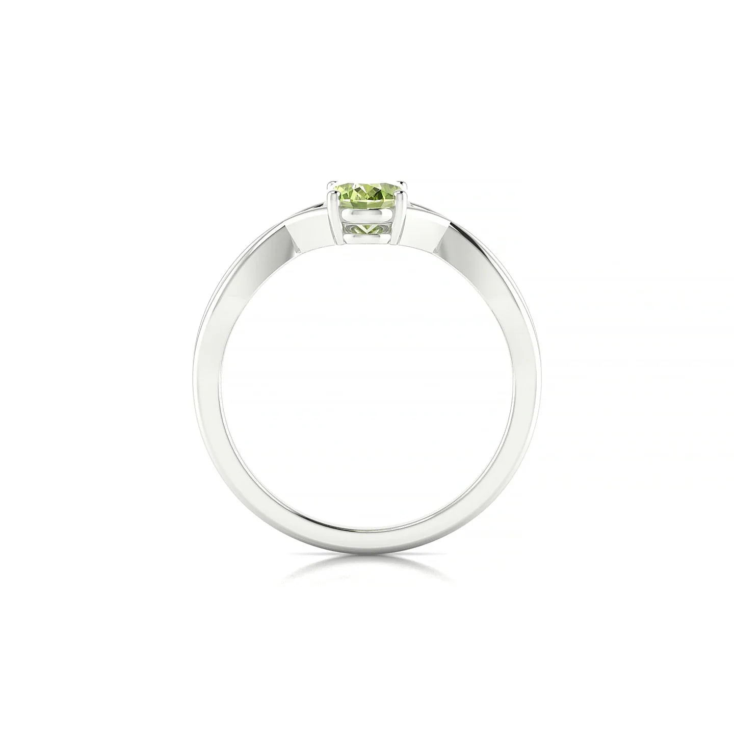Daze | 18k White Gold 7 x 5 mm Oval Peridot Ring