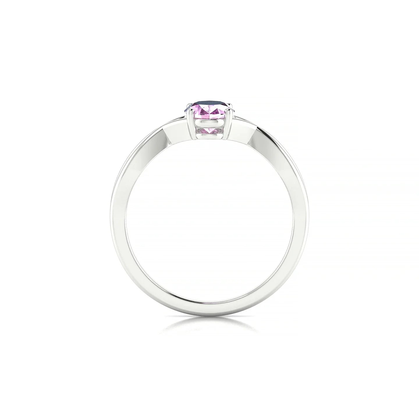 Daze | 18k White Gold 7 x 5 mm Oval Pink Sapphire Ring