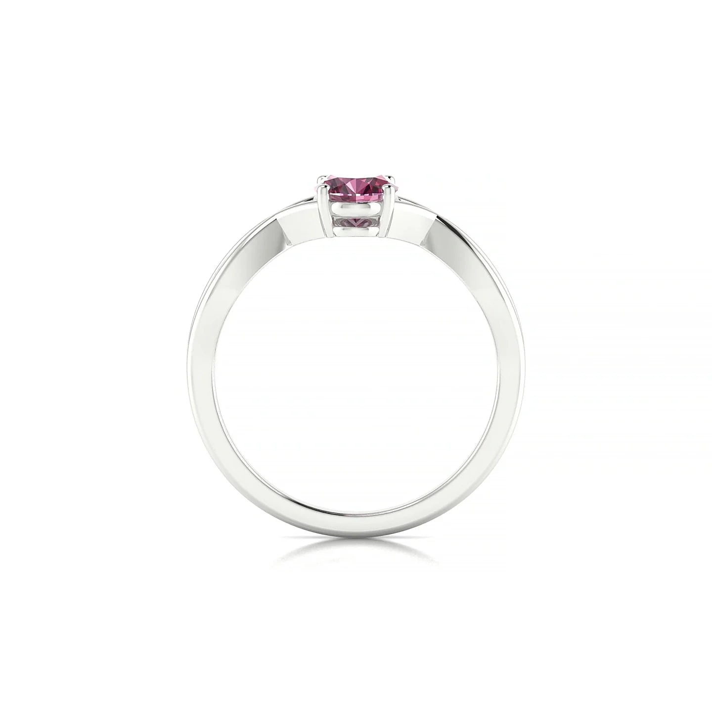Daze | 18k White Gold 7 x 5 mm Oval Rhodolite Ring