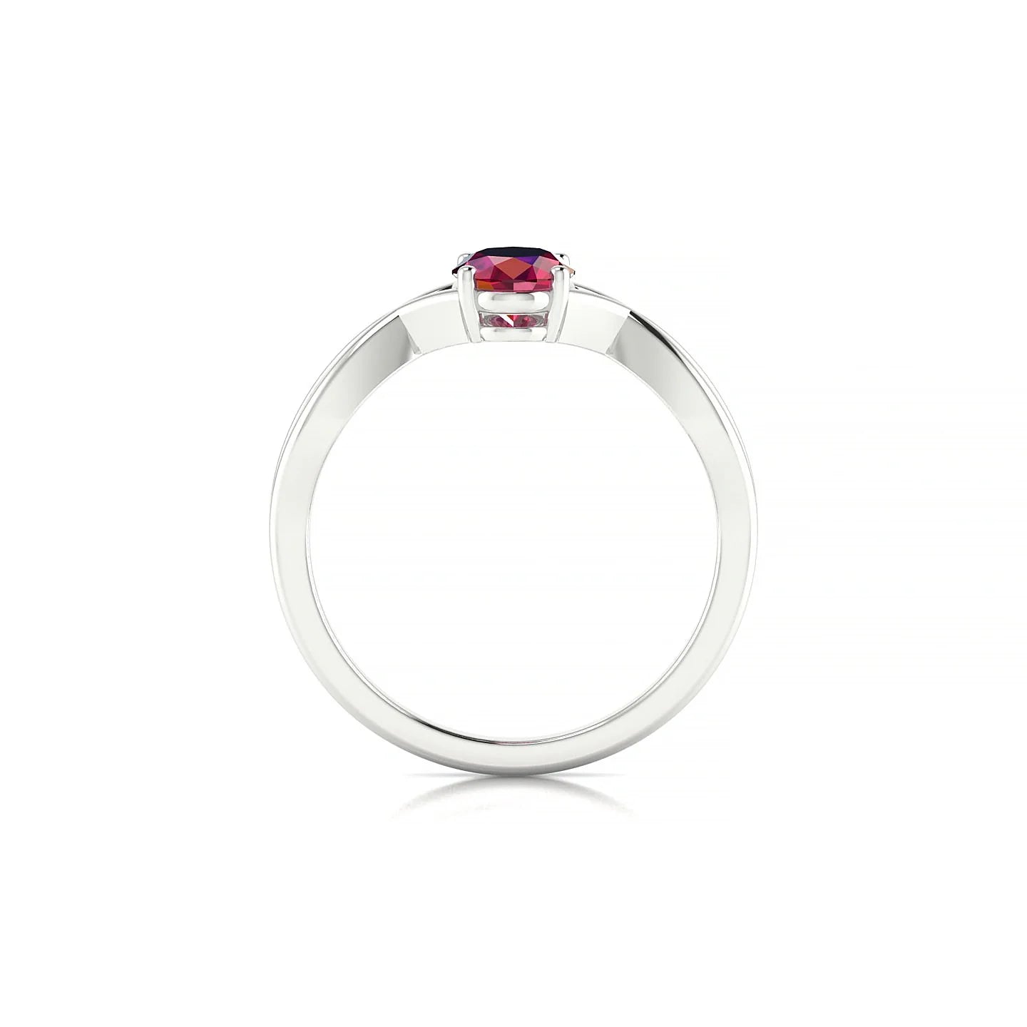Daze | 18k White Gold 7 x 5 mm Oval Ruby Ring