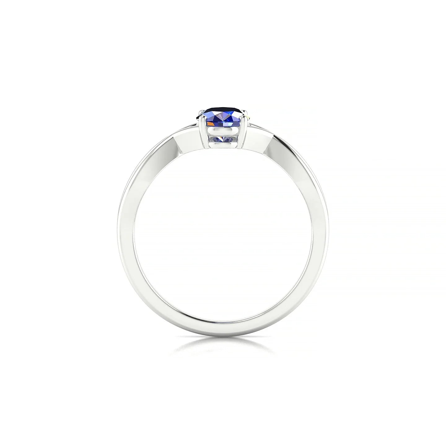 Daze | 18k White Gold 7 x 5 mm Oval Sapphire Ring