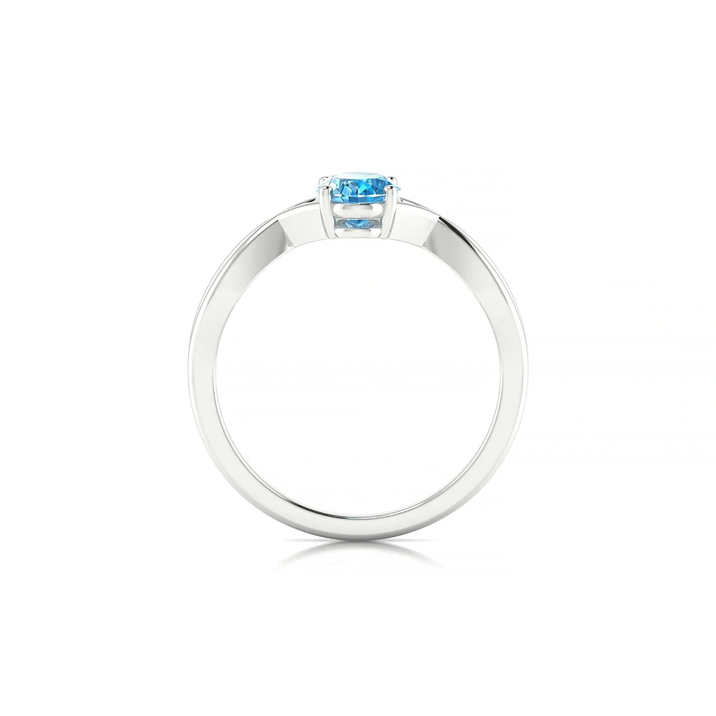Daze | 18k White Gold 7 x 5 mm Oval Topaz Ring