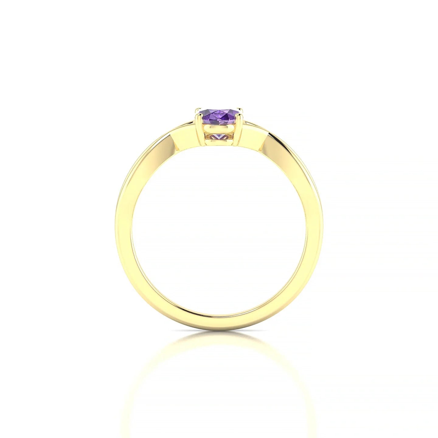 Daze | 18k Yellow Gold 7 x 5 mm Oval Amethyst Ring