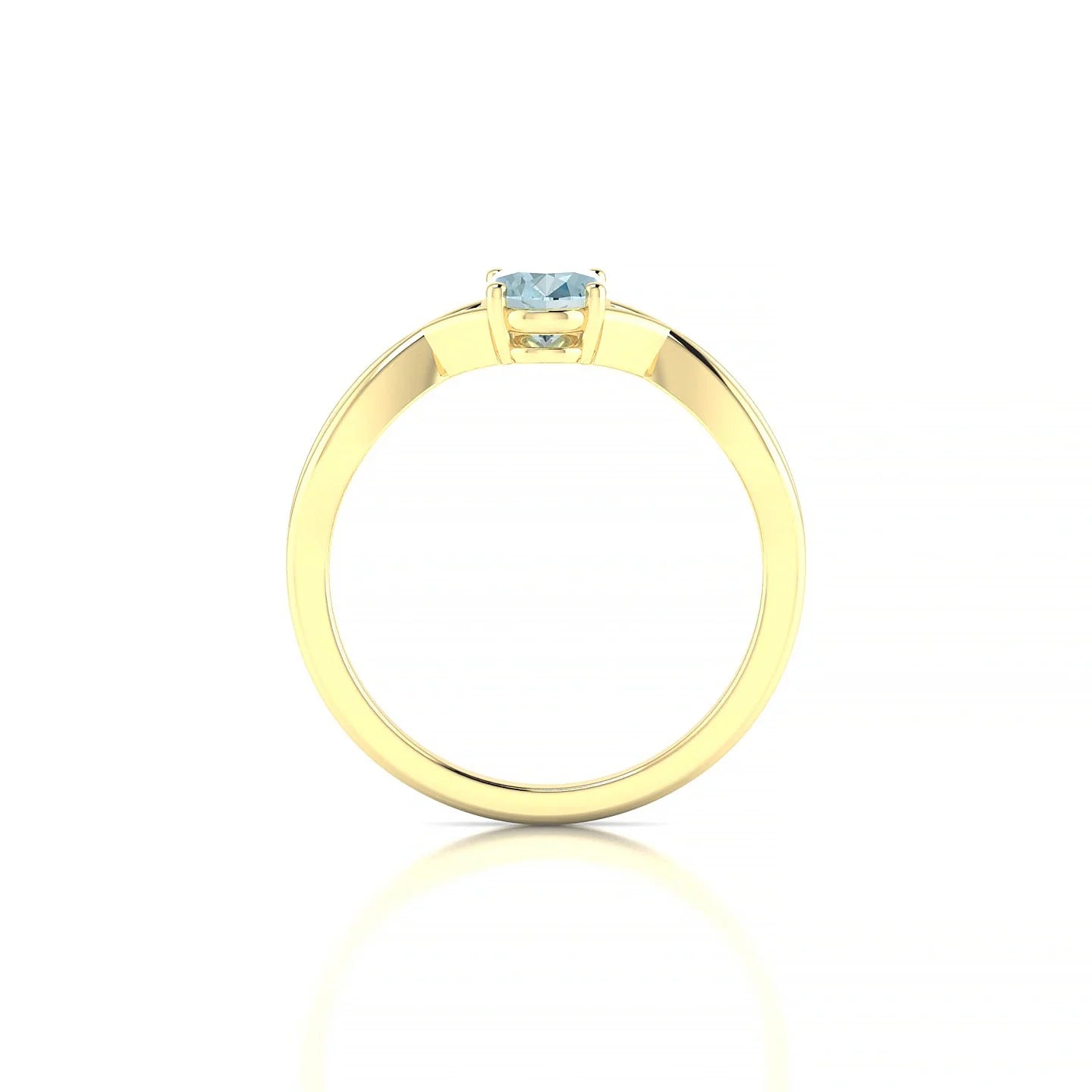 Daze | 18k Yellow Gold 7 x 5 mm Oval Aquamarine Ring