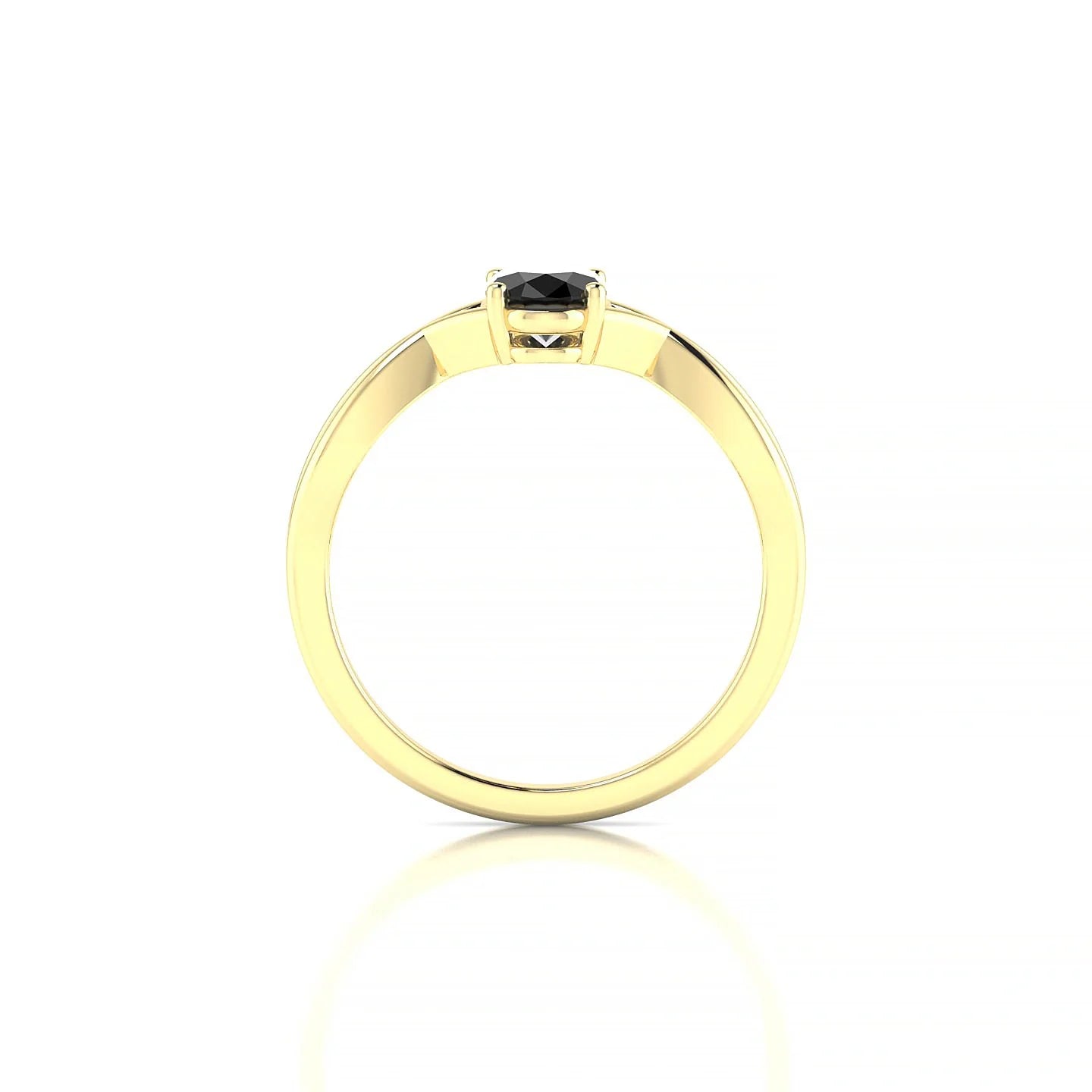 Daze | 18k Yellow Gold 7 x 5 mm Oval Black Diamond Ring