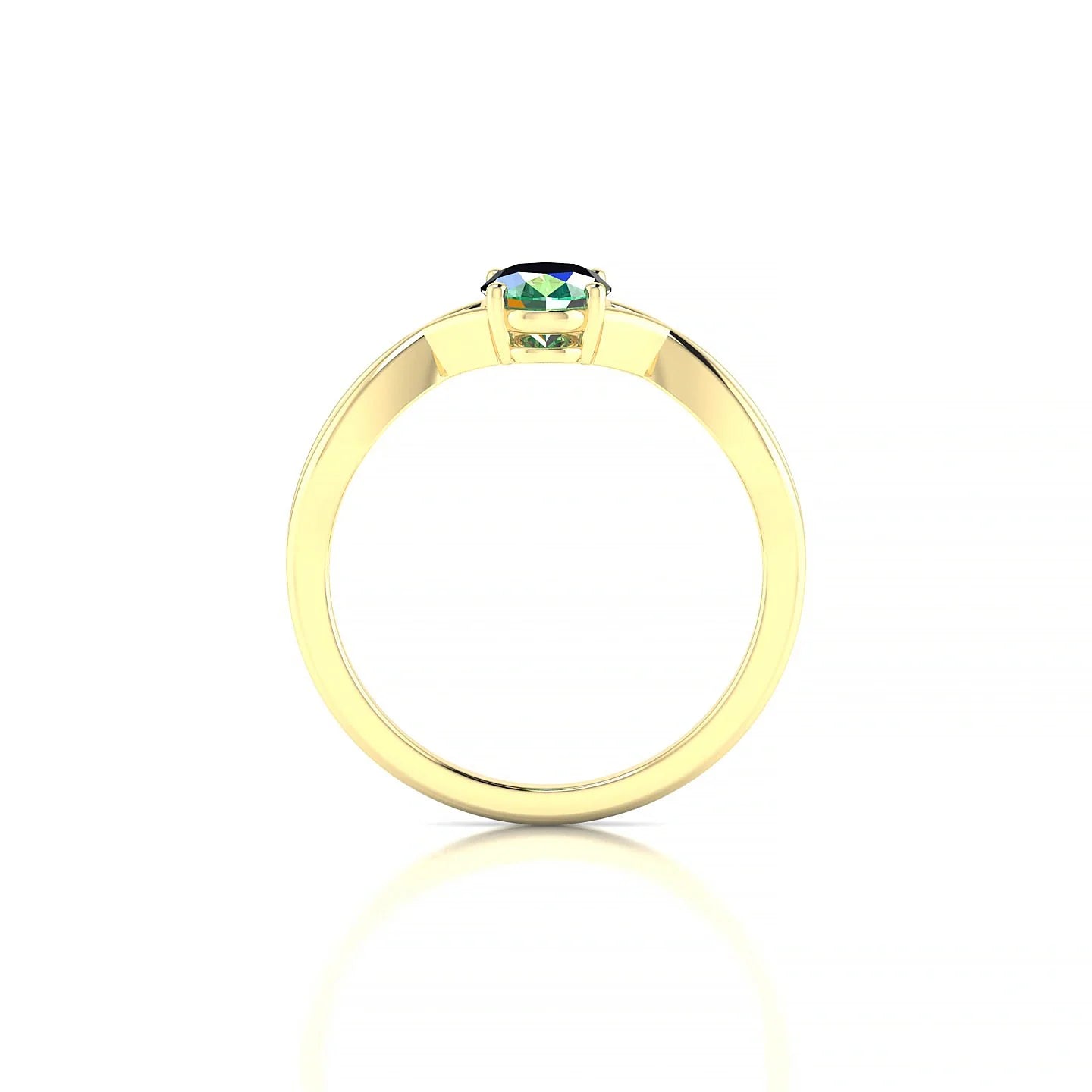 Daze | 18k Yellow Gold 7 x 5 mm Oval Emerald Ring