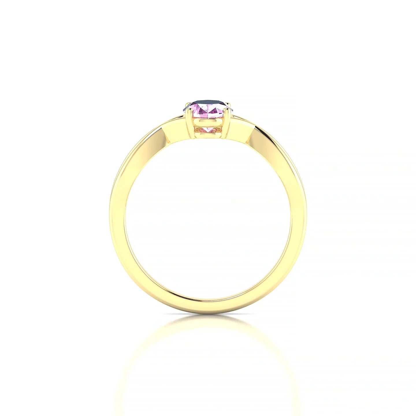 Daze | 18k Yellow Gold 7 x 5 mm Oval Pink Sapphire Ring