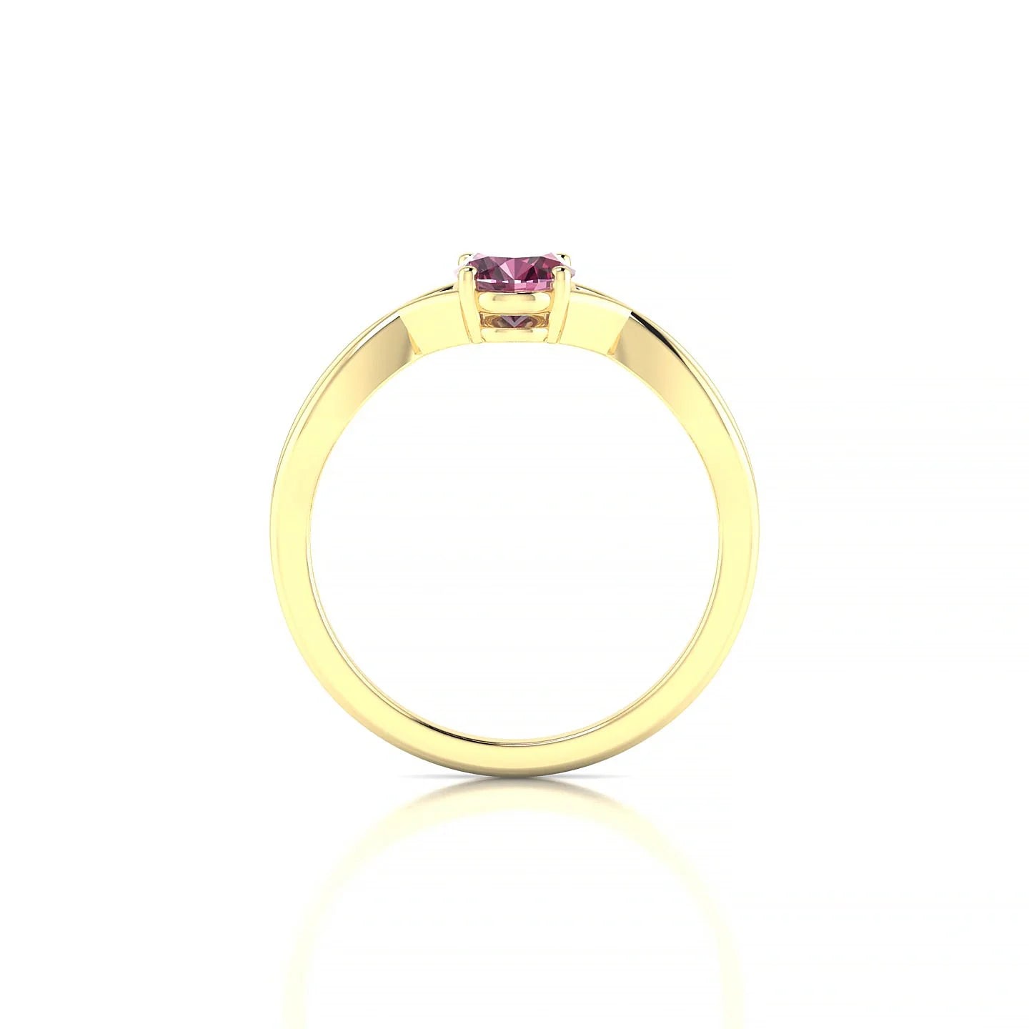 Daze | 18k Yellow Gold 7 x 5 mm Oval Rhodolite Ring