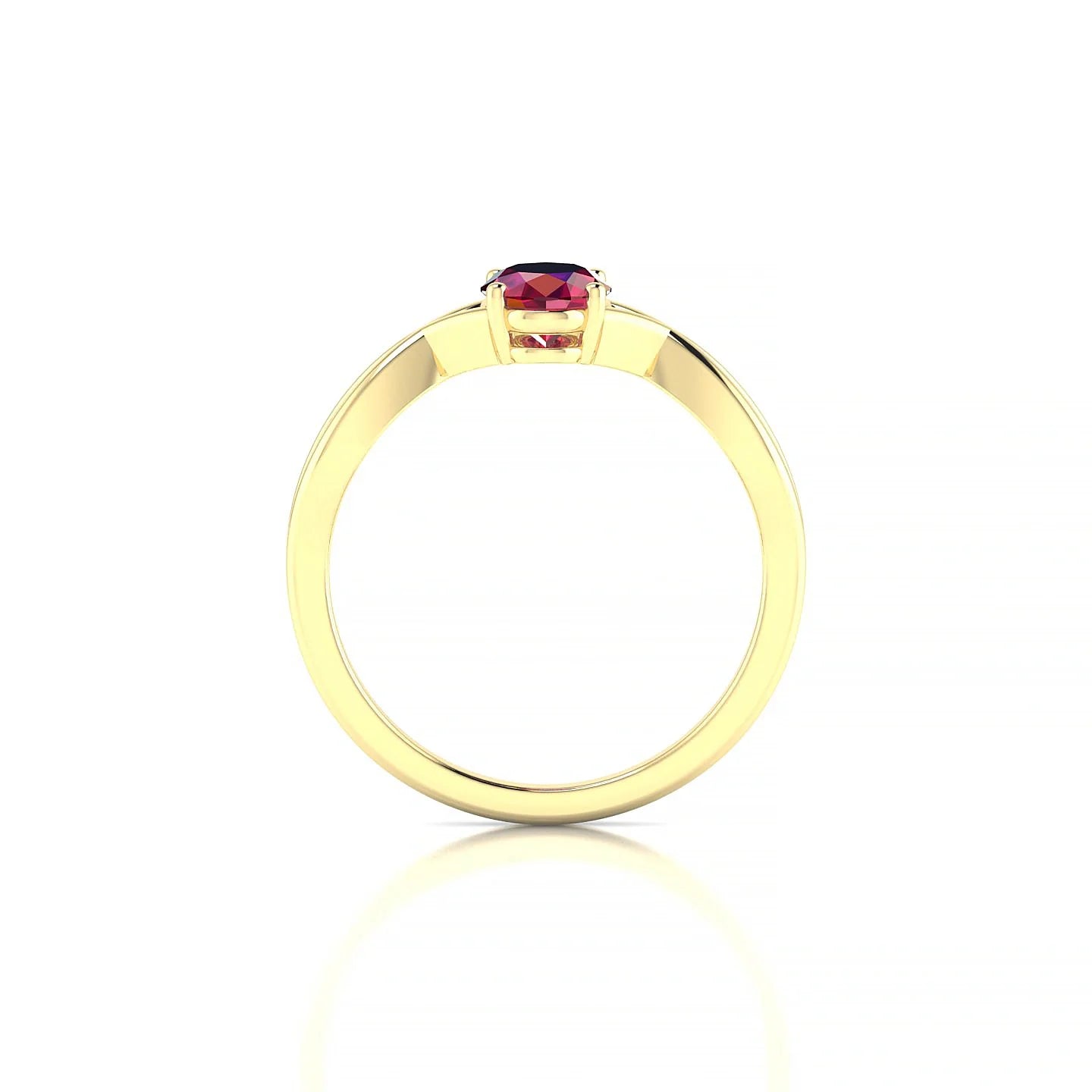 Daze | 18k Yellow Gold 7 x 5 mm Oval Ruby Ring