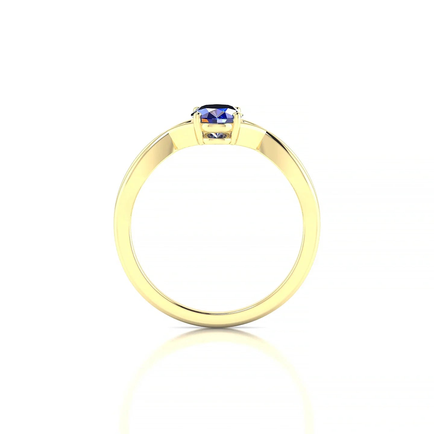 Daze | 18k Yellow Gold 7 x 5 mm Oval Sapphire Ring