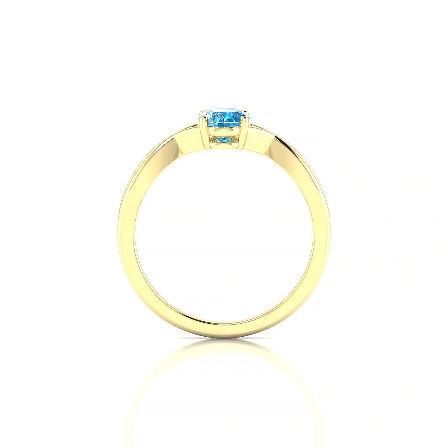 Daze | 18k Yellow Gold 7 x 5 mm Oval Topaz Ring