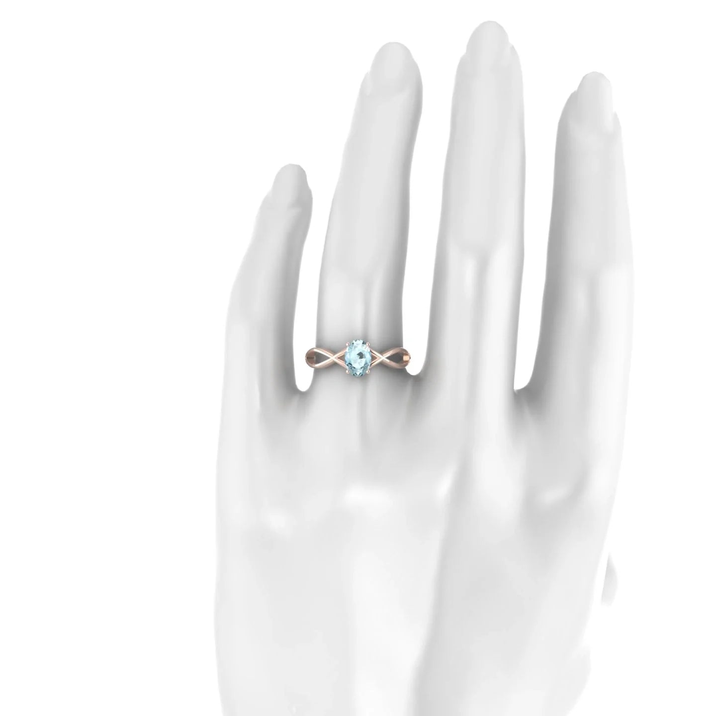 Daze | 18k Rose Gold 7 x 5 mm Oval Aquamarine Ring