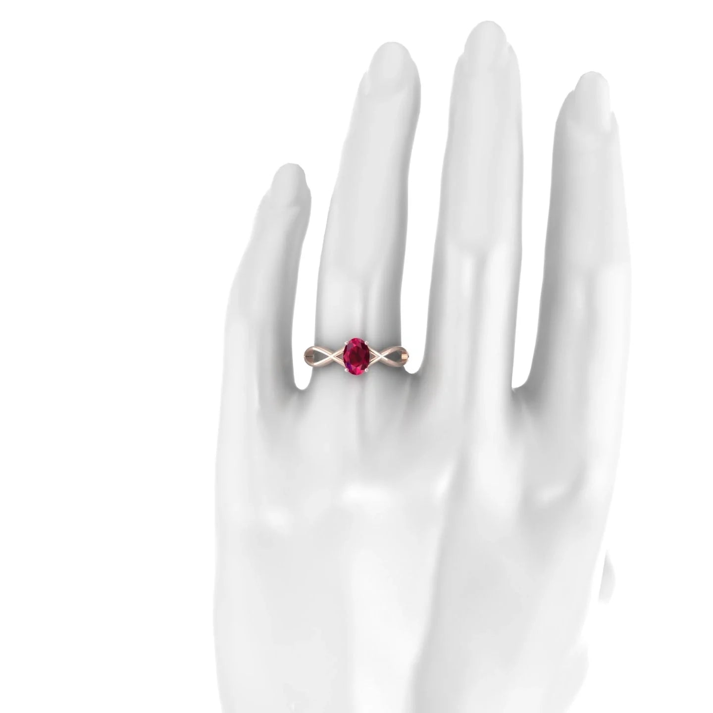 Daze | 18k Rose Gold 7 x 5 mm Oval Ruby Ring