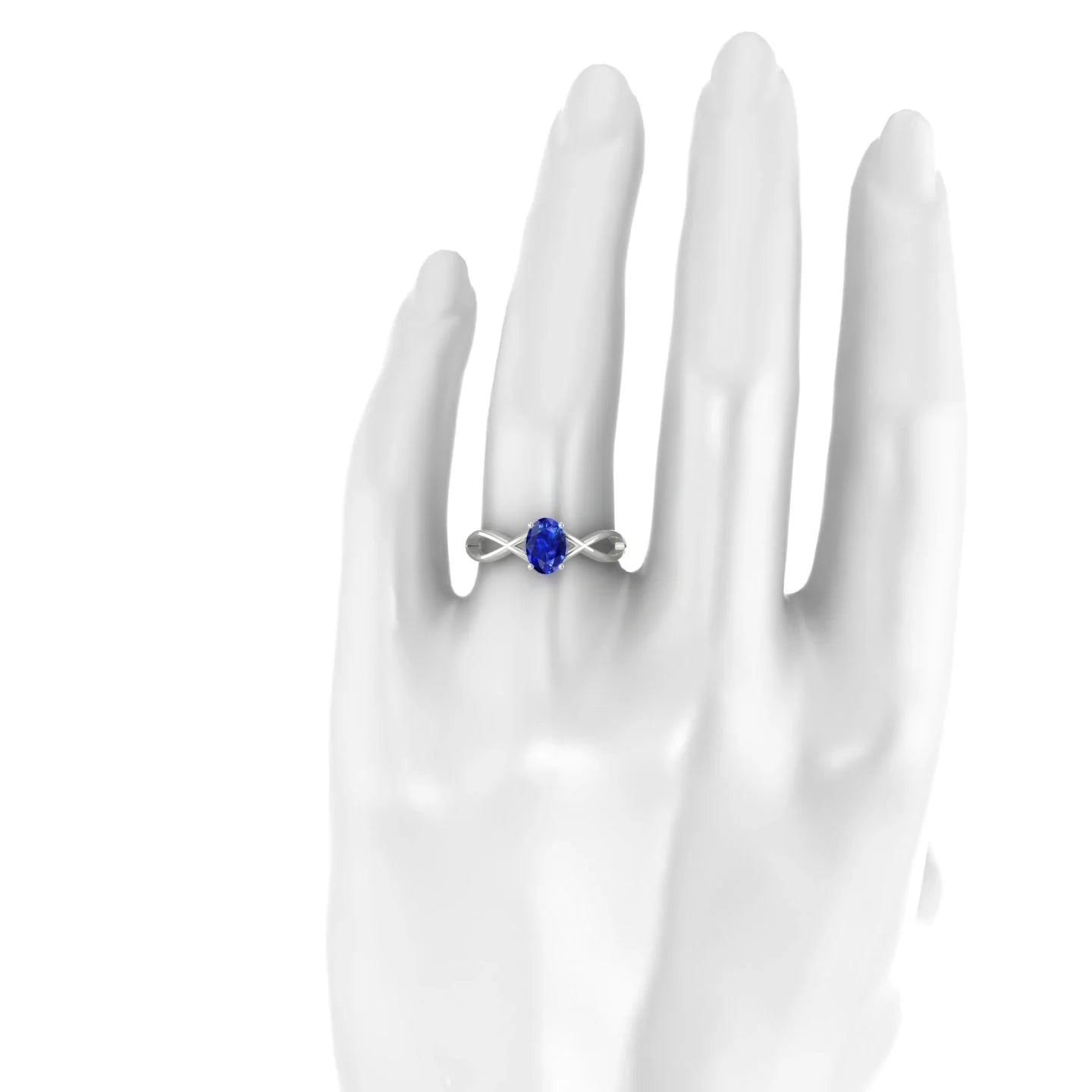 Daze | 18k White Gold 7 x 5 mm Oval Sapphire Ring