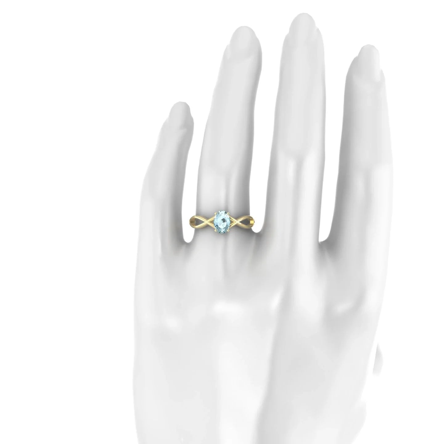 Daze | 18k Yellow Gold 7 x 5 mm Oval Aquamarine Ring