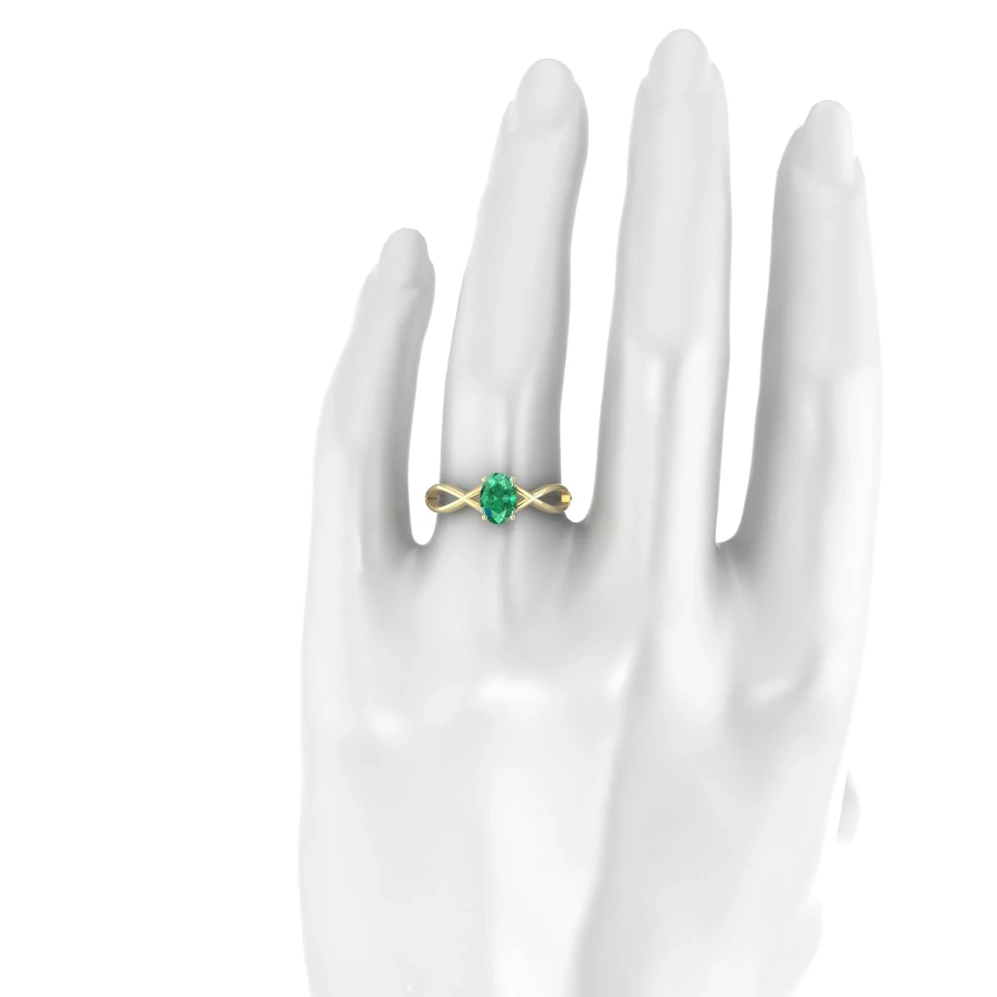 Daze | 18k Yellow Gold 7 x 5 mm Oval Emerald Ring